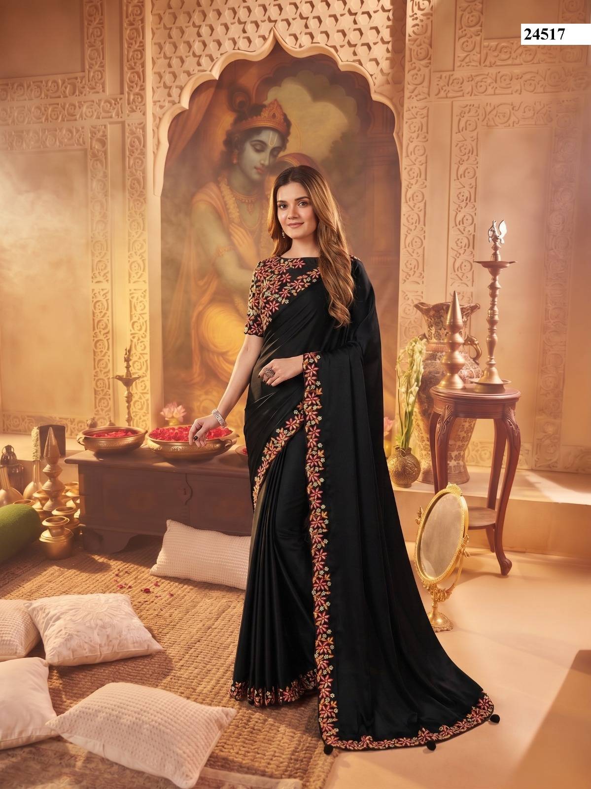 MOHMANTHAN 24500 STARDUST by MAHOTSAV  24507 to 24522 series  Colorful casual and party Wear satin silk sarees At Wholesale